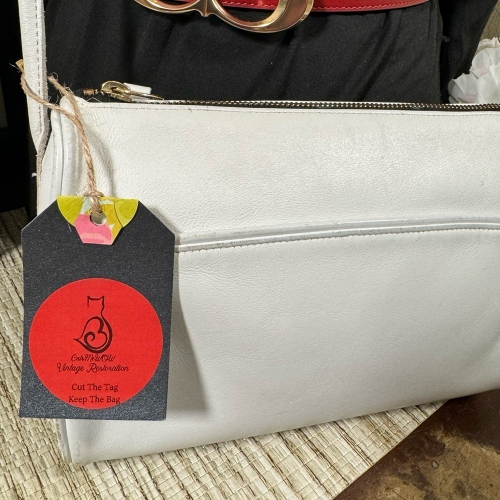Vintage Coach White Slim Zip Bag 4018 - Picture 10 of 12